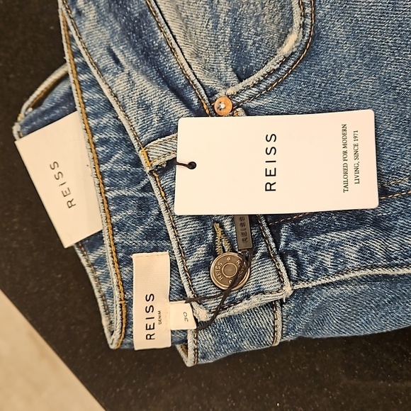 💕REISS💕 Elle High Waist Crop Jeans ~ Mid Blue 30 NWT - Picture 13 of 16